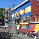 <p>The original houses were a dull corrugated so the owners painted them all sorts of colours to brighten them up.</p>